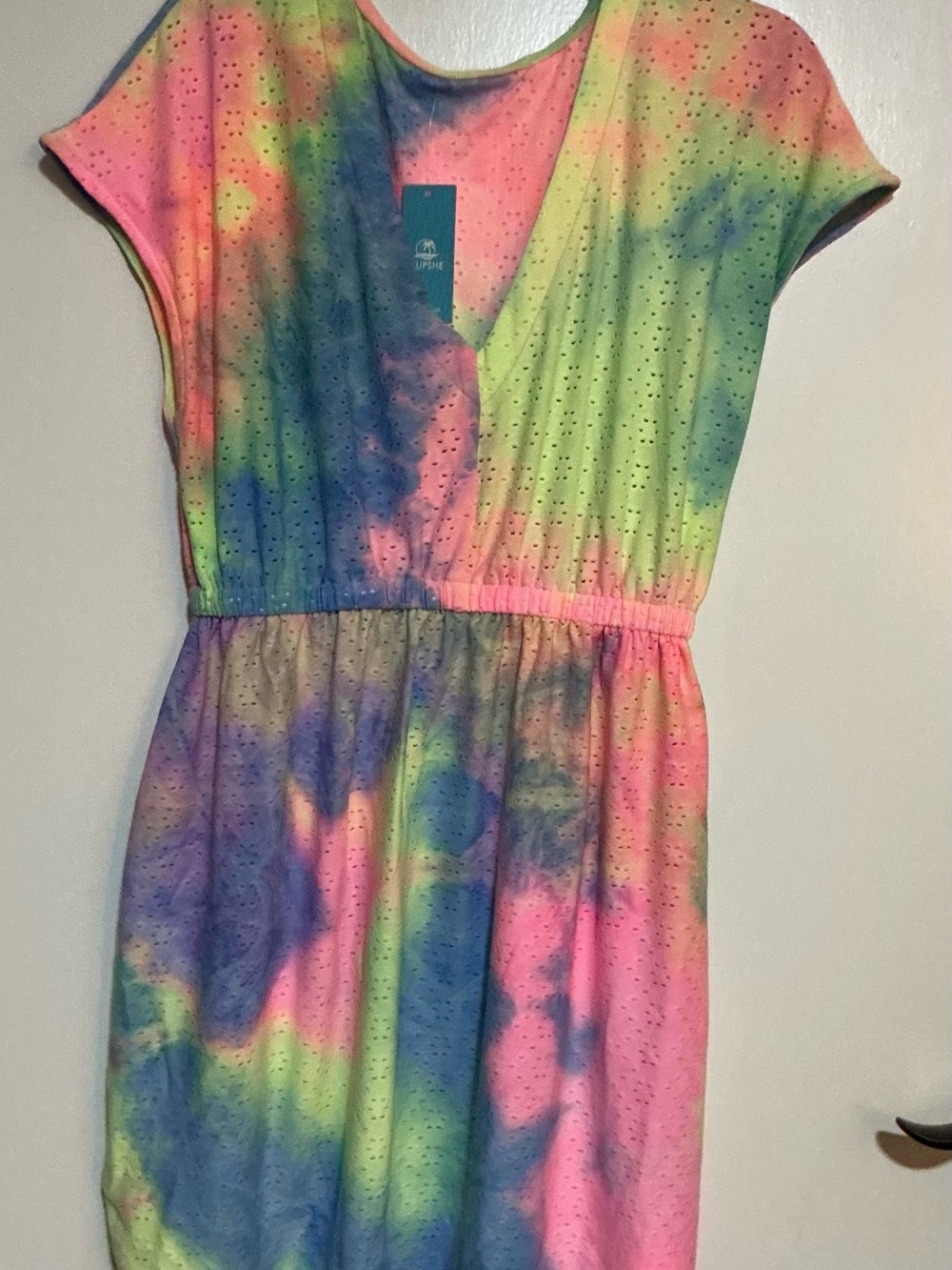 Cupshe Tie-Dye Eyelet cover- up- Multi Color